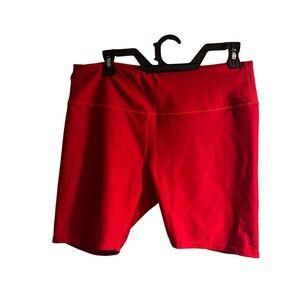 Tesla Women XL Red Shorts Biker Stretch‎ Athletic Athleisure Running Gym Workout